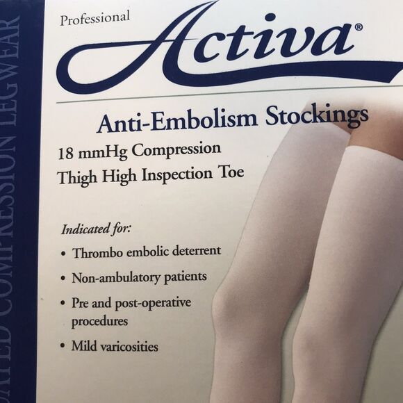 Activa Anti Embolism 18 mmHg Compression Sm. Thigh High Inspection Toe Stockings - Picture 5 of 7